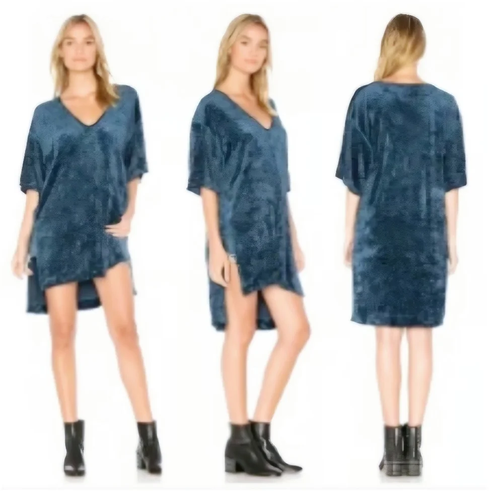 Free People Blue Velvet Tunic - NWT! - Picture 1 of 11